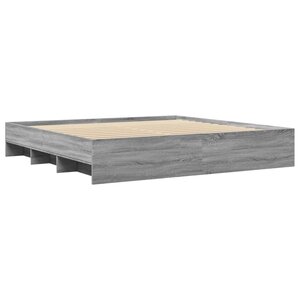 vidaXL Cadre de lit sonoma gris 200x200 cm bois d'ingénierie