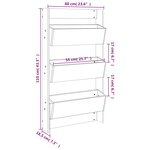 vidaXL Jardinière murale 3 niveaux 60x18 5x110 cm bois de pin massif