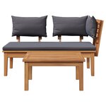 vidaXL Ensemble de banc de jardin en bois massif de teck  2 pièces
