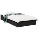 vidaXL Cadre de lit avec tiroirs sans matelas noir 100x200 cm