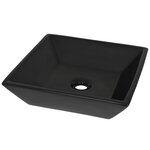 vidaXL Lavabo Céramique carré Noir 41 5 x 41 5 x 12 cm