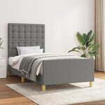 vidaXL Cadre de lit avec tête de lit Gris foncé 80x200 cm Tissu