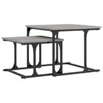 vidaXL Table basse gigogne 2 Pièces sonoma gris bois d'ingénierie