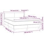 vidaXL Sommier à lattes de lit avec matelas Noir 140x190 cm Velours