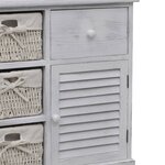 vidaXL Armoire en bois 3 paniers gauches en tissage Blanc
