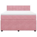 vidaXL Sommier à lattes de lit avec matelas Rose 160x200 cm Velours