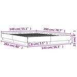 vidaXL Cadre de lit avec LED sans matelas chêne fumé 140x200 cm