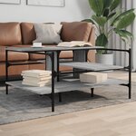 vidaXL Table basse sonoma gris 100x100x48 5 cm bois d'ingénierie