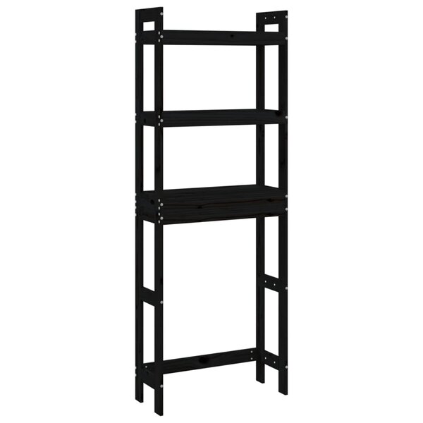 vidaXL Étagère de toilette Noir 63x26x171 cm Bois de pin massif
