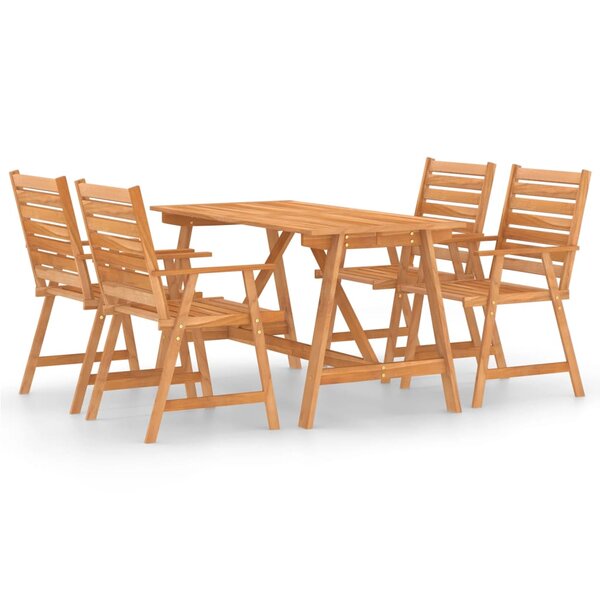 vidaXL Mobilier de salle à manger de jardin 5 Pièces Bois d'acacia solide