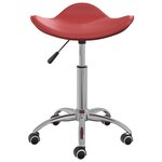 Chaise fauteuil siège de bureau informatique étude similicuir rouge 02_0024060