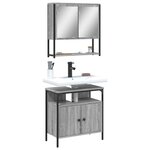 vidaXL Ensemble de meubles de salle de bain 2 Pièces Sonoma gris