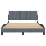 vidaXL Cadre de lit avec LED sans matelas gris foncé 140x190cm velours
