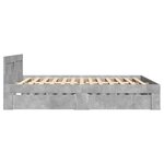 vidaXL Cadre de lit et tête de lit sans matelas gris béton 120x190 cm