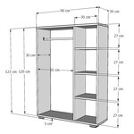 Armoire avec 4 compartiments de stockage 123 x 90 x 30 cm anthracite 03_0006358