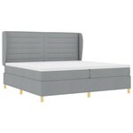 Lit avec sommier et matelas vidaXL - Gris clair  200x200 cm  Tissu