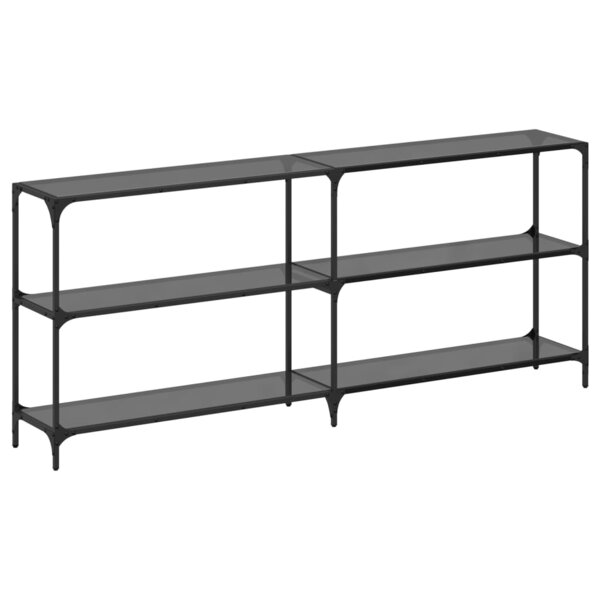 vidaXL Table console avec dessus en verre noir 194 5x30x81 cm acier