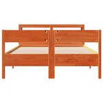 vidaXL Cadre de lit sans matelas cire marron 120x190cm bois pin massif