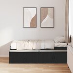 vidaXL Cadre de lit de rangement Chêne Noir 100x200 cm