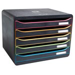 Module De Classement Big Box Plus Horizon 5 Tiroirs Black Office - Noir/arlequin - Exacompta