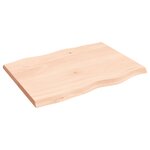 vidaXL Dessus de table bois massif non traité bordure assortie