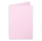 Paquet de 25 cartes pliées 210g 110x155 rose dragée clairefontaine