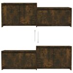 vidaXL Meuble TV Chêne fumé 146 5x35x50 cm Bois d'ingénierie