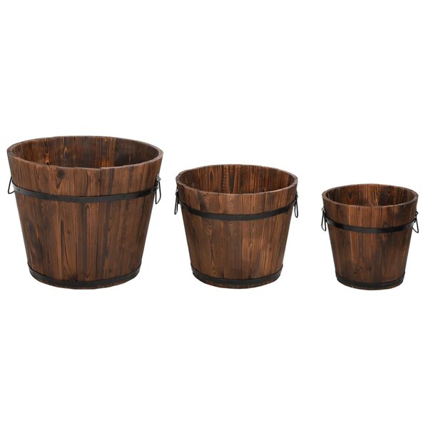 vidaXL Ensemble de jardinière godet 3 Pièces bois massif de sapin