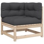 vidaXL Salon de jardin 9 Pièces avec coussins bois de pin massif