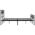 vidaXL Cadre de lit métal avec tête de lit/pied de lit noir 120x190 cm