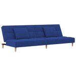 vidaXL Canapé-lit à 2 places avec deux oreillers bleu tissu