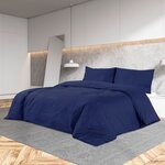 vidaXL Ensemble de housse de couette Bleu marine 135x200 cm Microfibre