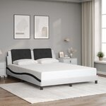 vidaXL Cadre de lit sans matelas blanc et noir 160x200 cm similicuir