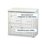 Bloc collectif leabox.com  2x2  grade 3  simple face  Extérieur  fixation murale  Blanc pur RAL 9010  finition brillante