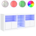 vidaXL Buffet avec lumières LED blanc 181 5x37x67 cm