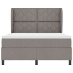 Lit à sommier à ressorts vidaXL avec matelas - Taupe  140x200 cm  Tissu