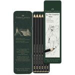 Crayon graphite PITT GRAPHITE Matt  étui de 6 FABER-CASTELL