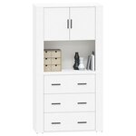 vidaXL Buffet haut Blanc Bois d'ingénierie
