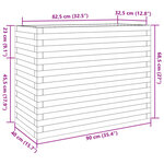 vidaXL Jardinière 90x40x68 5 cm bois de pin massif
