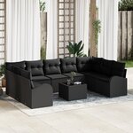 Ensemble de Canapés de Jardin vidaXL 10 pièces avec Coussins Beige Poly Rattan