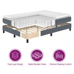 vidaXL Lit à ressort avec matelas et LED Gris foncé 90x200 cm Velours