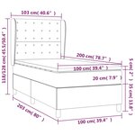 vidaXL Sommier à lattes de lit avec matelas Noir 100x200 cm Tissu