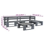 vidaXL Salon de jardin palette 4 Pièces Bois Gris