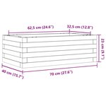 vidaXL Jardinière 70x40x23 cm bois de pin massif