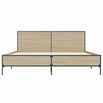 vidaXL Cadre de lit chêne sonoma 140x200 cm bois d'ingénierie et métal