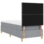 vidaXL Lit à Sommier avec Matelas Gris Clair 90x200 cm Tissu