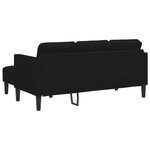 vidaXL Sofa 3 places avec chaise L en velours noir de 160 cm