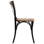 vidaXL Chaises à dossier croisé lot de 4 noir bois de manguier massif
