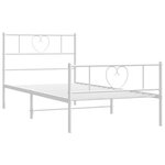 vidaXL Cadre de lit métal sans matelas et pied de lit blanc 100x200 cm