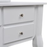 vidaXL Coiffeuse avec miroir et tabouret 7 tiroirs Blanc